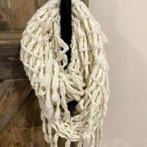 Cream Fuzzy Wrap Scarf